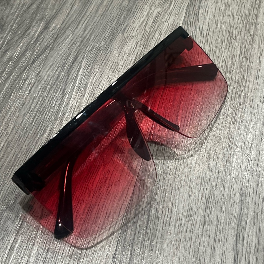 Red and Black Oversized Sunglasses